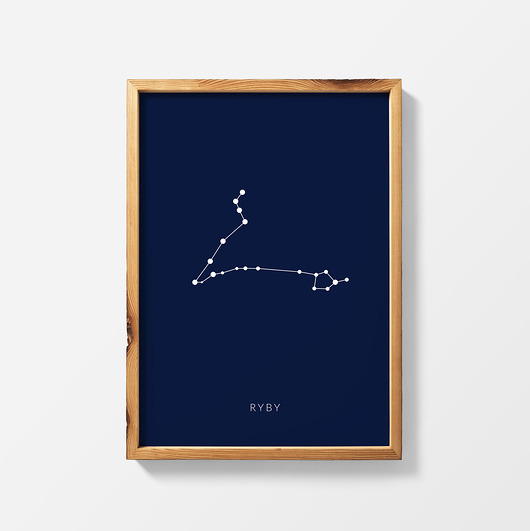 Ryby - znak zodiaku - plakat na prezent PLAKATY GEOMETRYCZNE