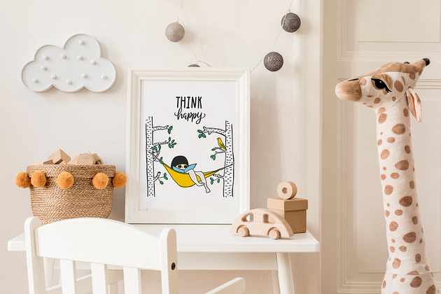 Plakat Think happy Pracownia Fantastisch