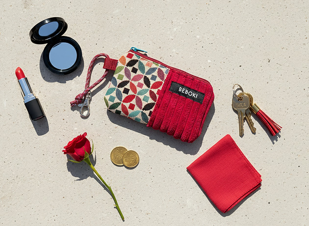 portfele damskie Portmonetka Patchwork Beboki Bordo