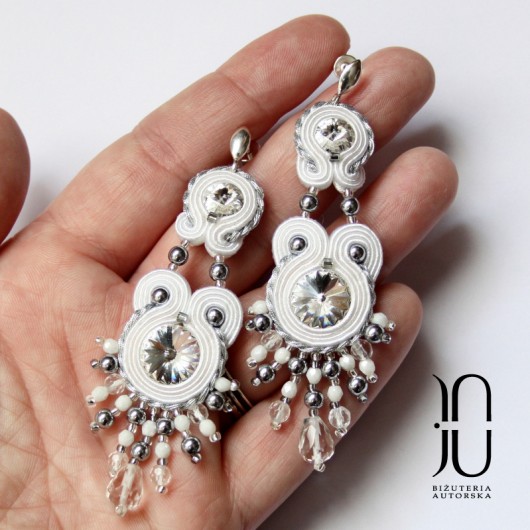 Kolczyki sutasz - ślubne ze kryształ Swarovski Justyna Jurczyk