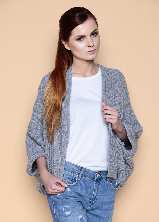 Szary cardigan wełniany  LC LUCJA