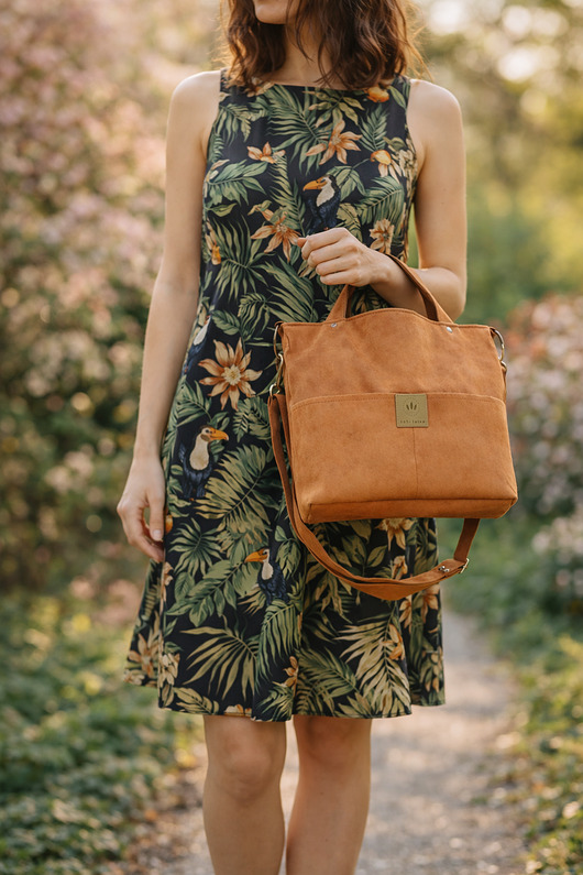 torby na ramię Baggi mała torebka z wodoodpornego zamszu Ruda