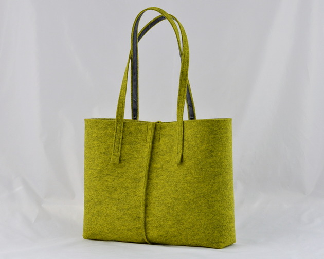torby na ramię Duża Torebka - Minimalistyczna -Limonkowa