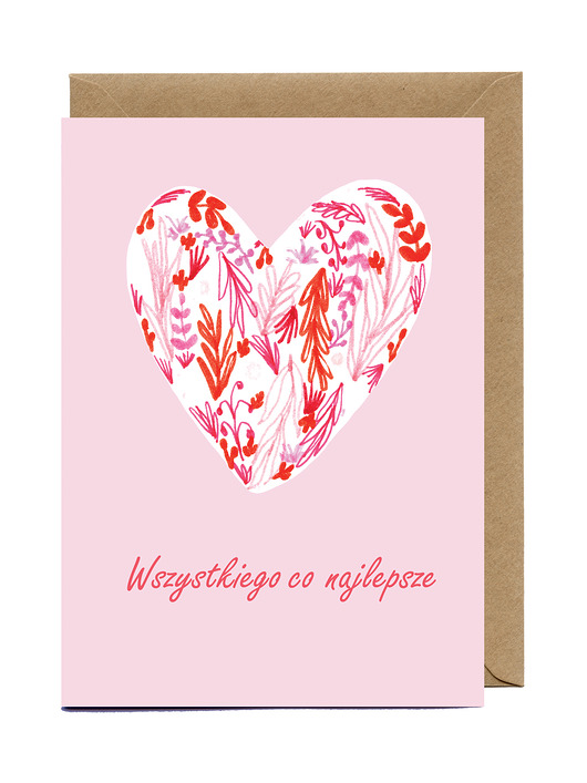 kartki okolicznościowe - wydruki Kartka urodzinowa Serduszko