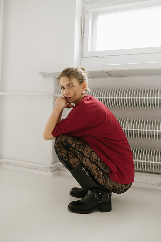 t-shirt damskie T-shirt oversize Rosso
