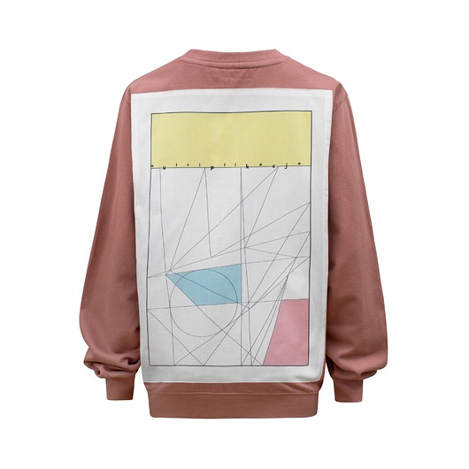 bluza bez kaptura damska Różowa bluza z geometryczną grafiką