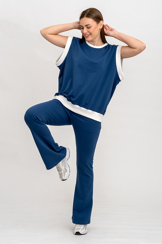 bluza bez kaptura damska Bezrękawnik ,,AMORE" denim