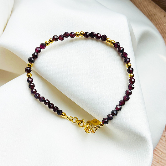 bransoletki z kamieni naturalnych Bransoletka GRANAT, bizuteria z kamieni granatów