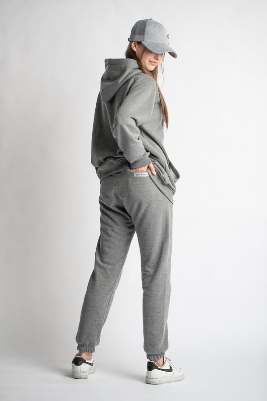 spodnie dresowe damskie Spodnie dresowe damskie z kieszeniami na zamek REALWEAR szare