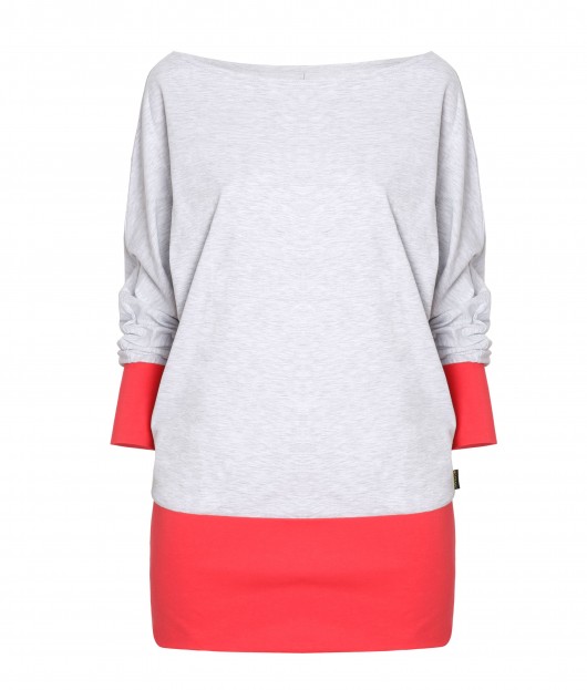 Bluzka oversize BAT grey & coral odCZAPY