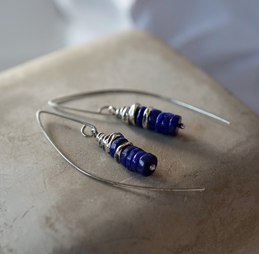 kolczyki srebrne Lapis Lazuli i srebro