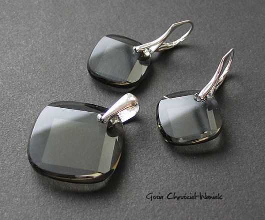 kryształ Swarovski black diamond - komplet Gosia Chruściel-Waniek