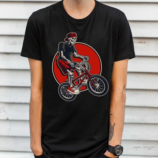 t-shirty męskie Koszulka  z nadrukiem Skull bike