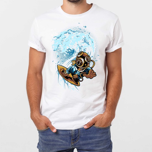 Koszulka z nadrukiem Scuba surfing ART ORGANIC