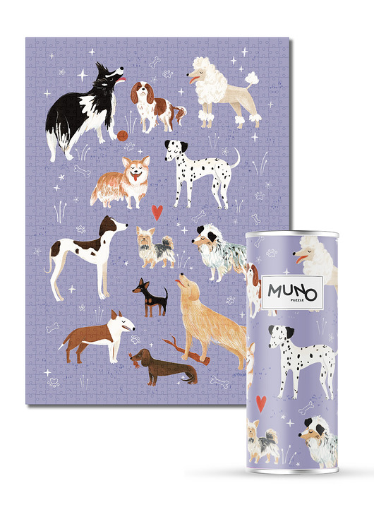 puzzle dla dzieci Muno Puzzle "Psinki" by Weronika Cholewa 1000 el. w ozdobnej tubie