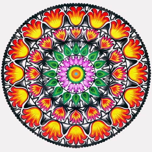łowicka MANDALA słońca na ludowo