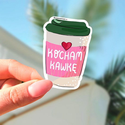 naklejki i wlepy Naklejka - Kocham Kawkę