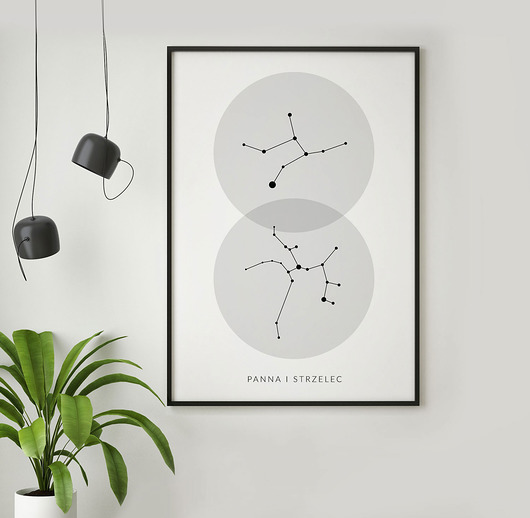 plakaty PARA - znak zodiaku - plakat astronomiczny