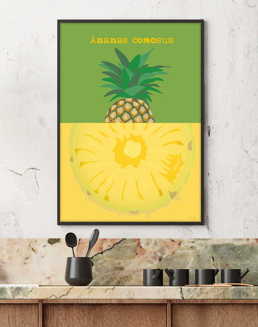 Ananas - plakat fine art,giclee minimalmill