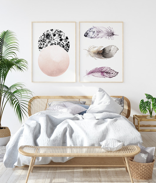 Zestaw plakatów w odcieniach różu HOG STUDIO