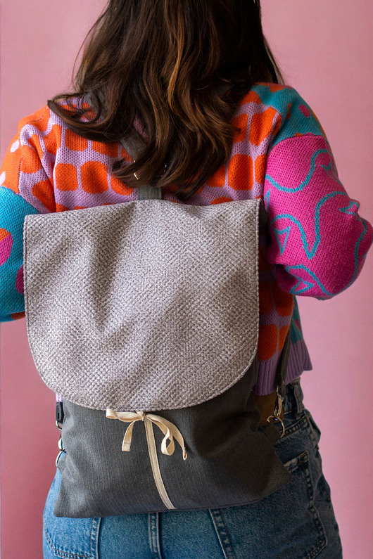 plecaki Szary plecak z klapą