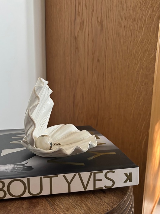 pojemniki na biżuterię Ceramiczna muszla na obrączki, kolczyki, palo santo i drobne pamiątki