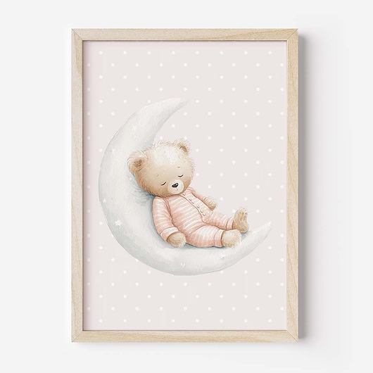 obrazy i plakaty do pokoju dziecięcego Plakat Na Ścianę Dla Dziewczynki Różowe misie nr. 12