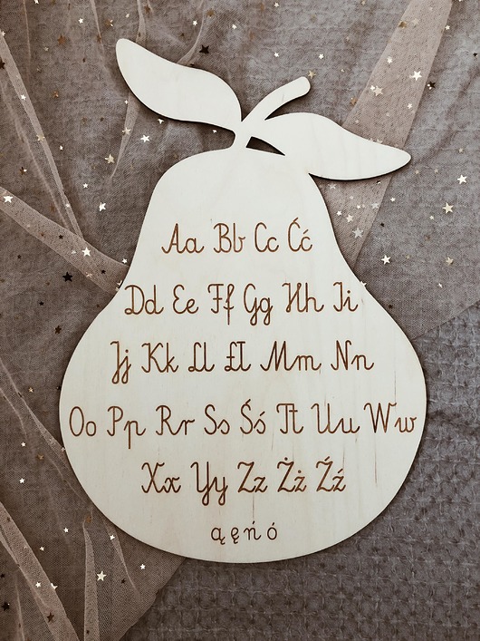 Alfabet gruszka Montessori Letters of Mine