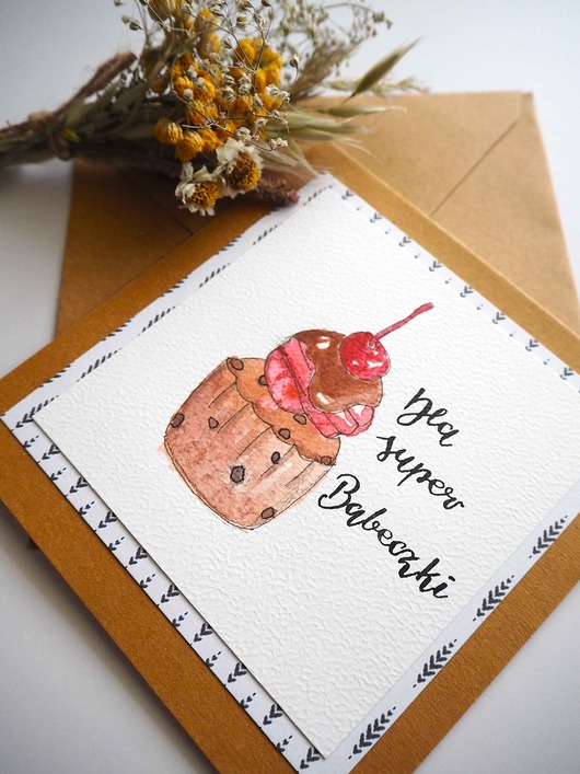 kartki scrapbooking Kartka handmade Dla Super Babeczki
