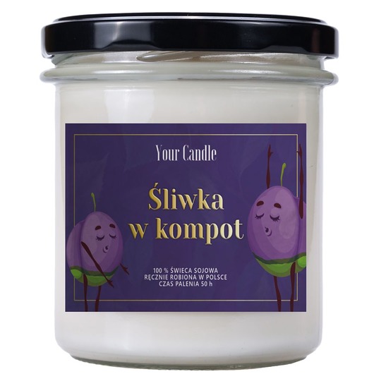 świece zapachowe ŚWIECA SOJOWA ŚLIWKA W KOMPOT 300 ml - YOUR CANDLE