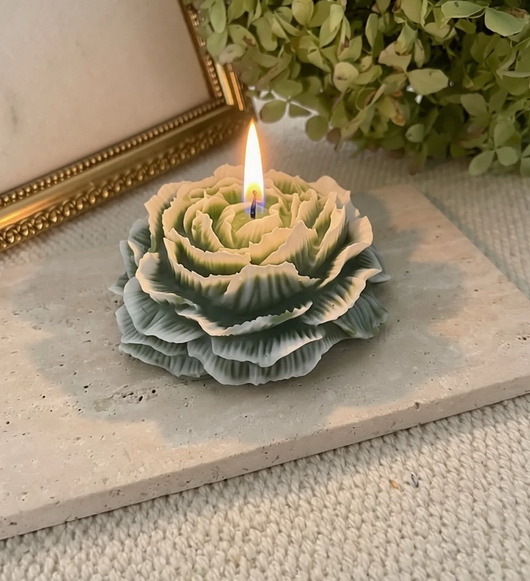 świeczniki i świece Świeca sojowa ekologiczna dekoracyjna piwonia peonia "Peony Queen" 80x35mm