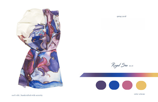 Szal Jedwabny - Royal Sea SiadlakSTYLE