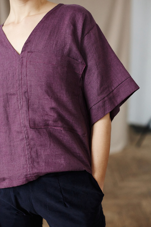 koszule damskie  Bluzka CAROL / plum