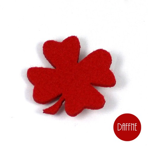 Broszka Red Felt Clover by Daffne LOVINA PRINTS