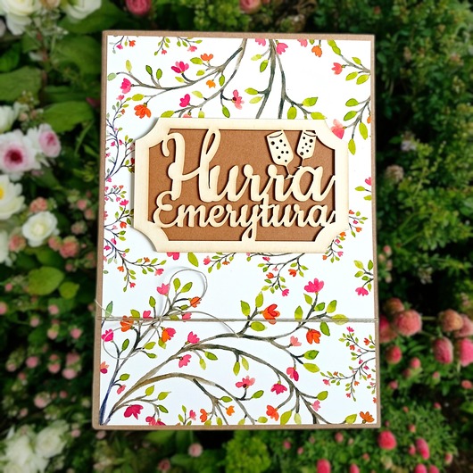kartki scrapbooking Emerytura: KARTKA A5 z Twoimi życzeniami : floral