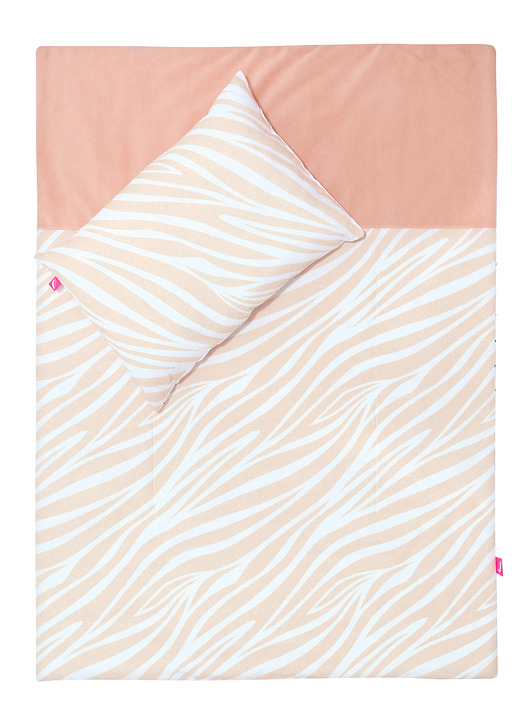 kocyki, kołderki, pościel dla dzieci Zestaw przedszkolaka kocyk/kołderka z podusią Łososiowa zebra