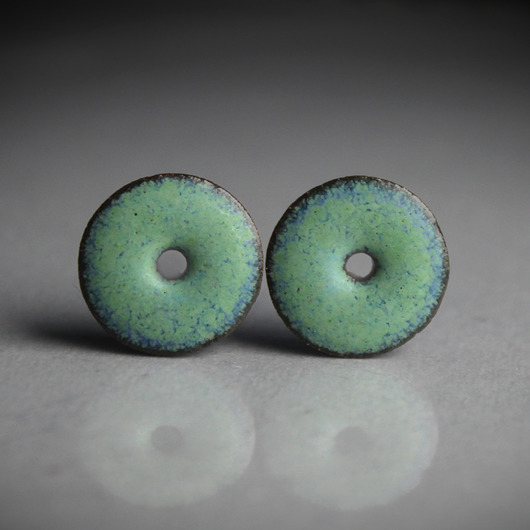 kolczyki ceramiczne DONUTS/stal chirurgiczna/