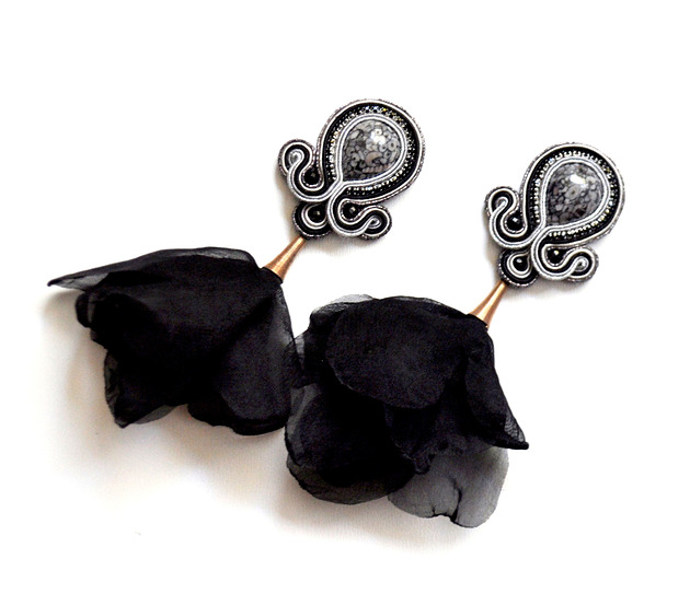kolczyki soutache Sutaszowe kolczyki MEKNES black _ EXPRESS