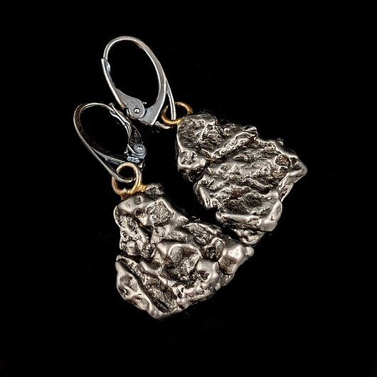 kolczyki srebrne Kolczyki srebrne okazałe meteoryty