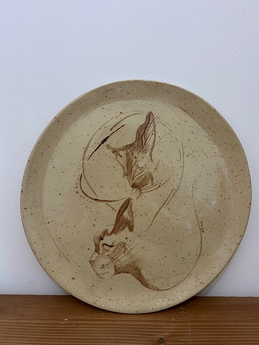 patery i talerze Ręcznie malowany talerz z kotami