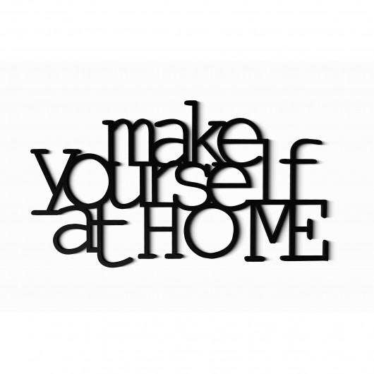 dekoracje - na ścianę Napis drewniany 3D, MAKE YOURSELF AT HOME