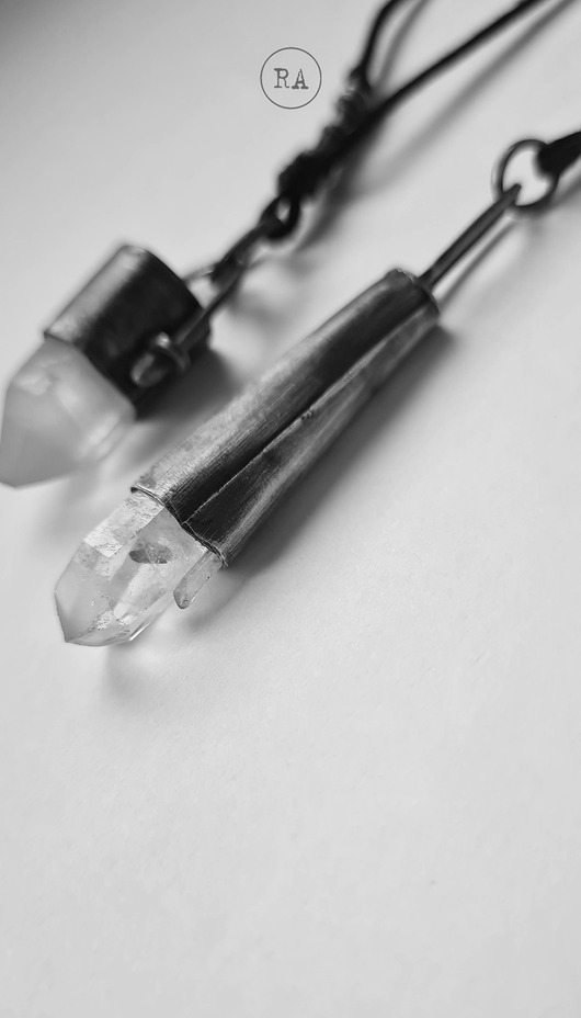 wisiory SREBRO Kryształ górski - naszyjnik Q25102