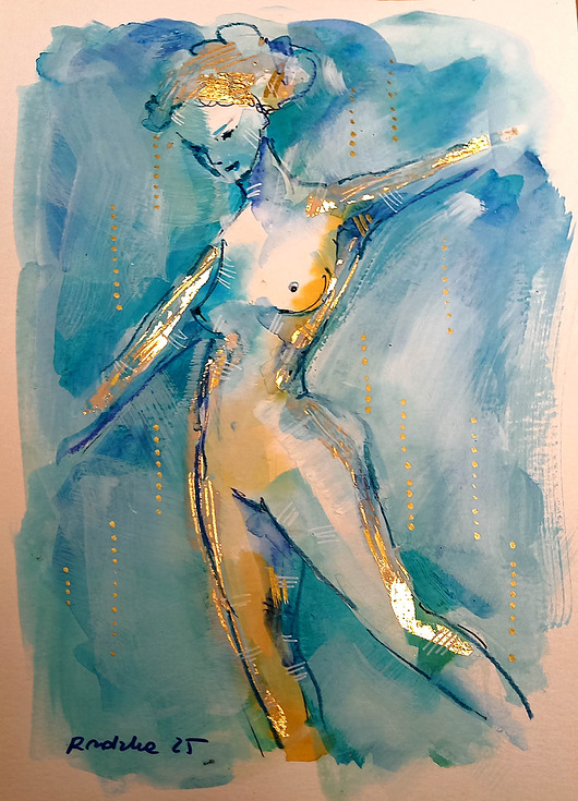 obrazy Lilka 86 - akwarela 16x24 cm unikat