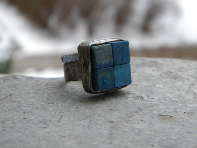 pierścionki - różne Lapis lazuli  - pierścionek