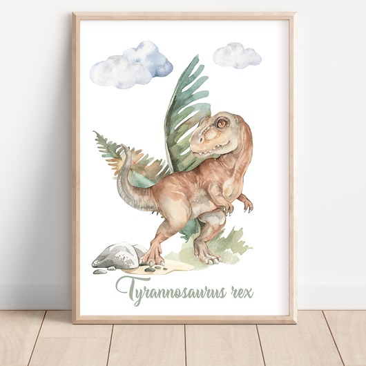 obrazy i plakaty do pokoju dziecięcego Dinozaur Tyranozaur - Plakat do Pokoju Dziecka