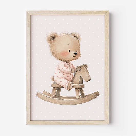 obrazy i plakaty do pokoju dziecięcego Plakat Na Ścianę Dla Dziewczynki Różowe misie nr. 5