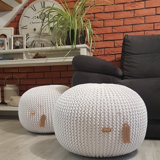 pufy do siedzenia Pufa NORWAY ze sznurka bawełnianego