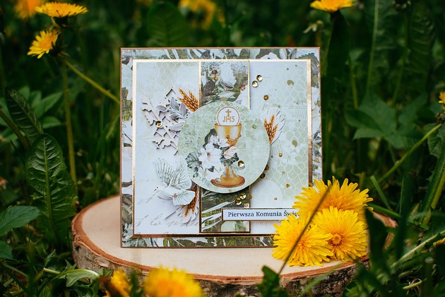 kartki scrapbooking Kartka komunijna