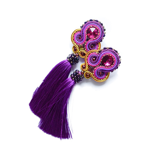 Doris - kolczyki sutasz z chwostami Mró Soutache