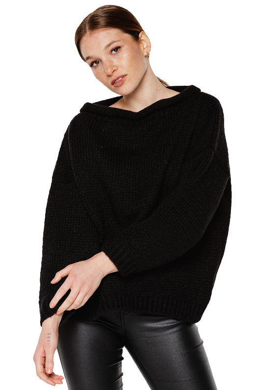 swetry damskie Sweter krótki UNDERWORLD czarny